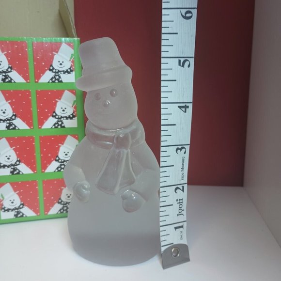 Vintage Toscany Collection Snowman Frosted Glass Votive Candle Holder in Box - Picture 3 of 8